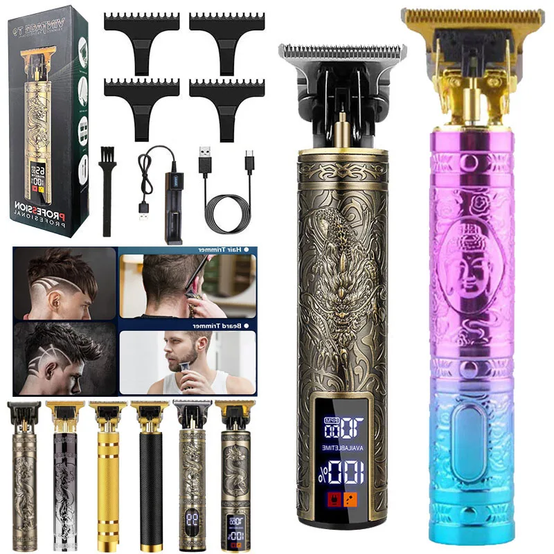 

Professional Portable Cordless Carbon Steel Blade Charger Men Barber Shop Beard Body Electric Hair Shaver Haircut Razor Machine