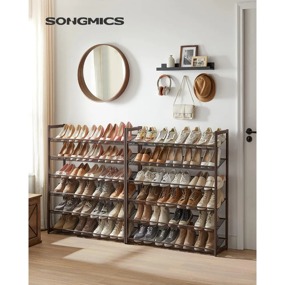 Imagem -03 - Metal Shoe Storage Organizer Shoe Rack 12-tier Grande Stackable Shoes Rack Armário Entrada Garagem Conjunto de 6