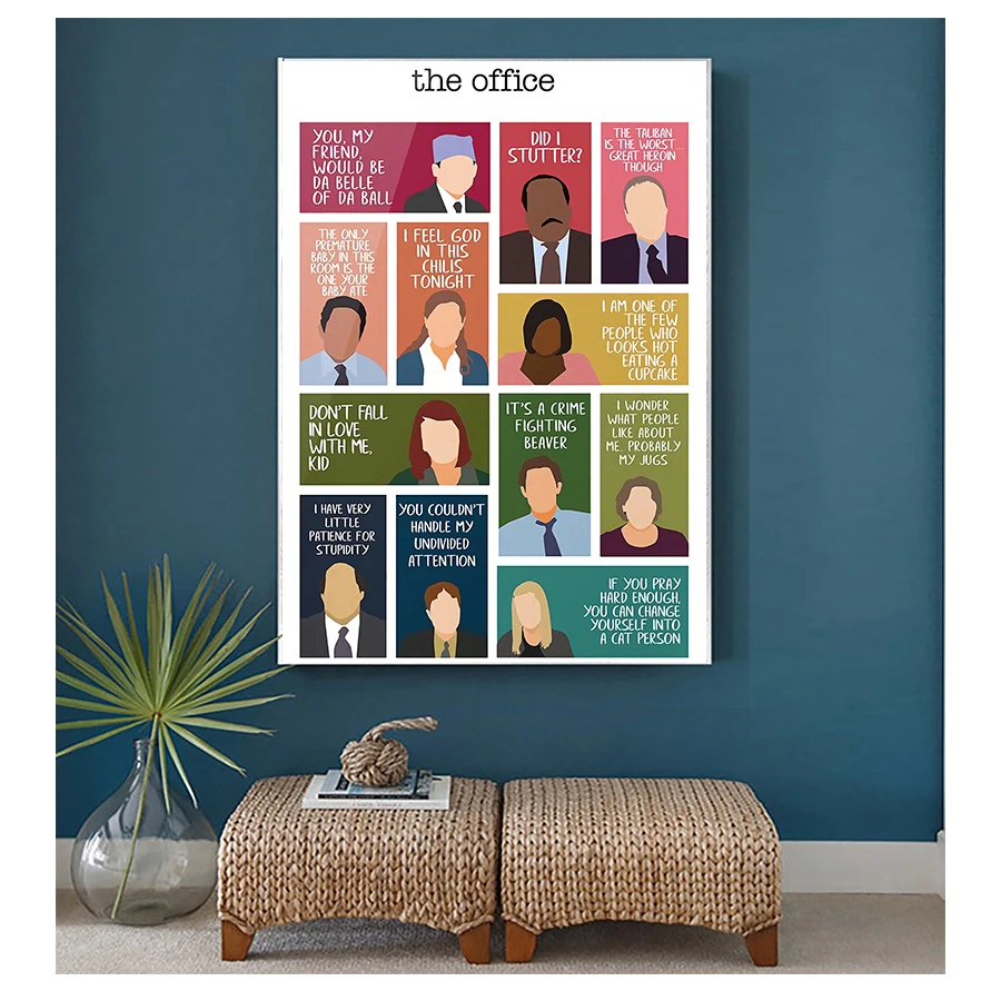 Poster Wall Art Canvas Painting The Office Fans Gifts Motivational Movie Quote Prints Decor TV Show Characters