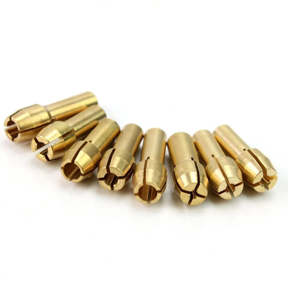 Pack de pinces en laiton, 8 pièces, 1mm 1.6mm 2.3mm 3.2mm, accessoires d'outils rotatifs durables compatibles avec le matériel de loisirs pour la maison