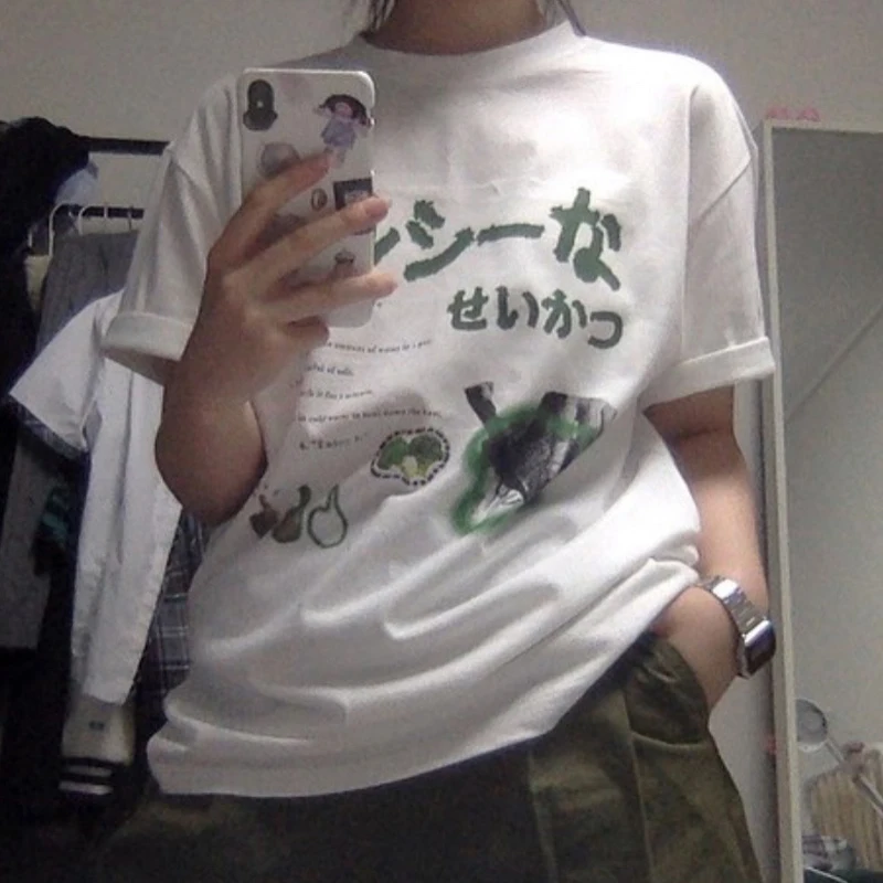 Oversized Women Tshirt Summer Fashion  Drawn Printed Casual Short Sleeve Top Pullover Comfortable Plus Size Tee Trendy Outfit