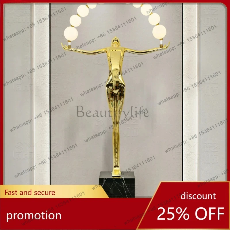 Lhumanoid sculpture floor-to-ceiling hotel exhibition hall creative abstract human-shaped decorative ornament lamps