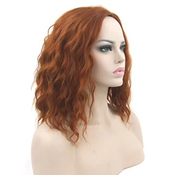 Soowee-Peluca de cabello sintético naranja para mujer, postizo corto y rizado para fiesta, accesorios para el cabello