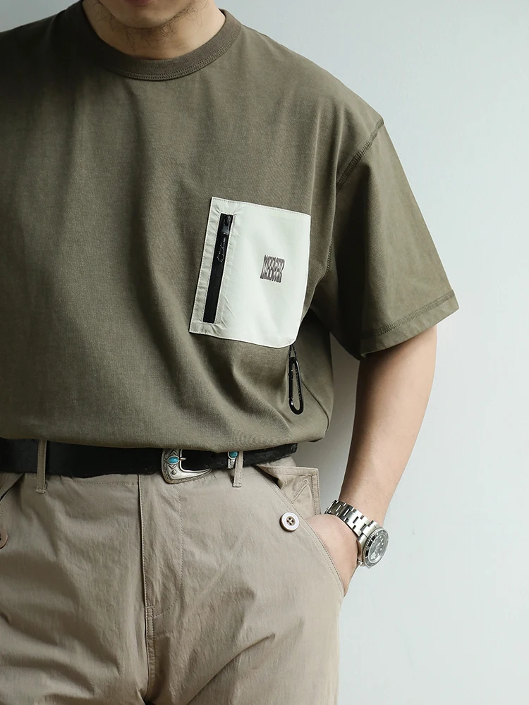 

Летняя хлопковая футболка свободного кроя с круглым вырезом, повседневная, дышащая, молодежная, с эффектом вощеной ткани, в стиле оверсайз