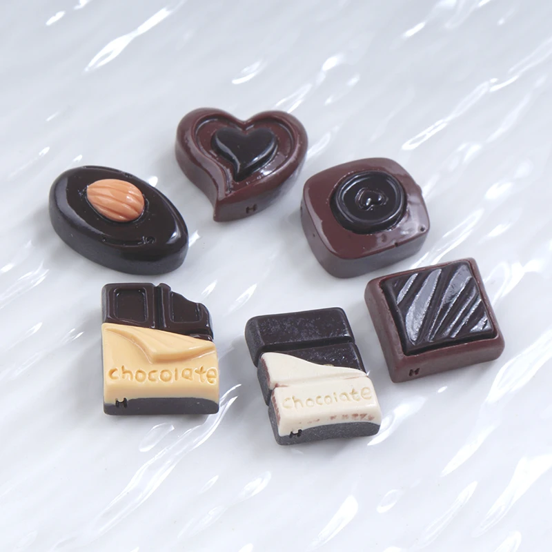30/300Pcs Kawaii Resin Mini Cookies Chocolate Bread Flatback Cabochons Scrapbooking  Hair Clip DIY Crafts Dollhouse Accessories