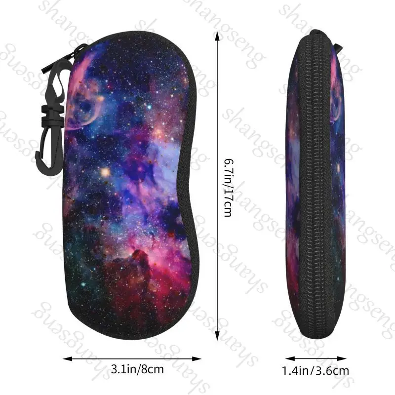 Starry universe Printed pattern Glasses Case Portable zipper soft-shell is suitable for cosmetics storage Glasses case