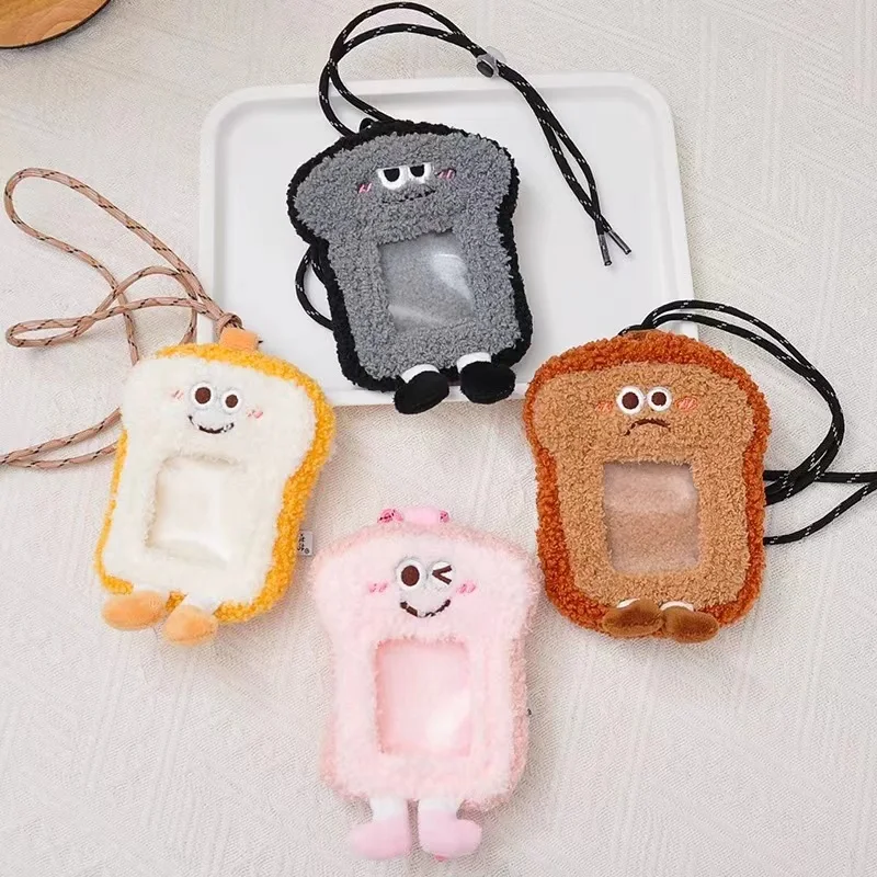 Lovely Cartoon Plush Messenger Coin Purse Card Holder Bus Card Bank ID Card Protective Students Bag Adult Kids Gift