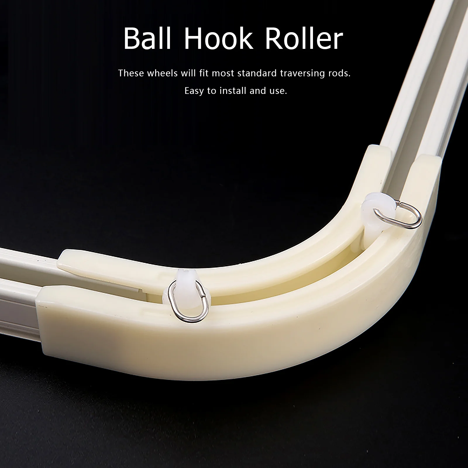 

40Pcs Curtain Track Glider Rollers Dual Wheel Roller Carriers Ceiling Mounted Replacement for Ceiling Curtain Rails Room