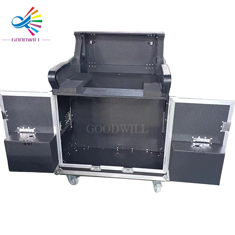 ATA Flight Case, Aluminum Hydraulic Flip Case for Allen & Heath DLive C2500 Mixer, Shockproof Heavy Duty Plywood Mixer Road Case