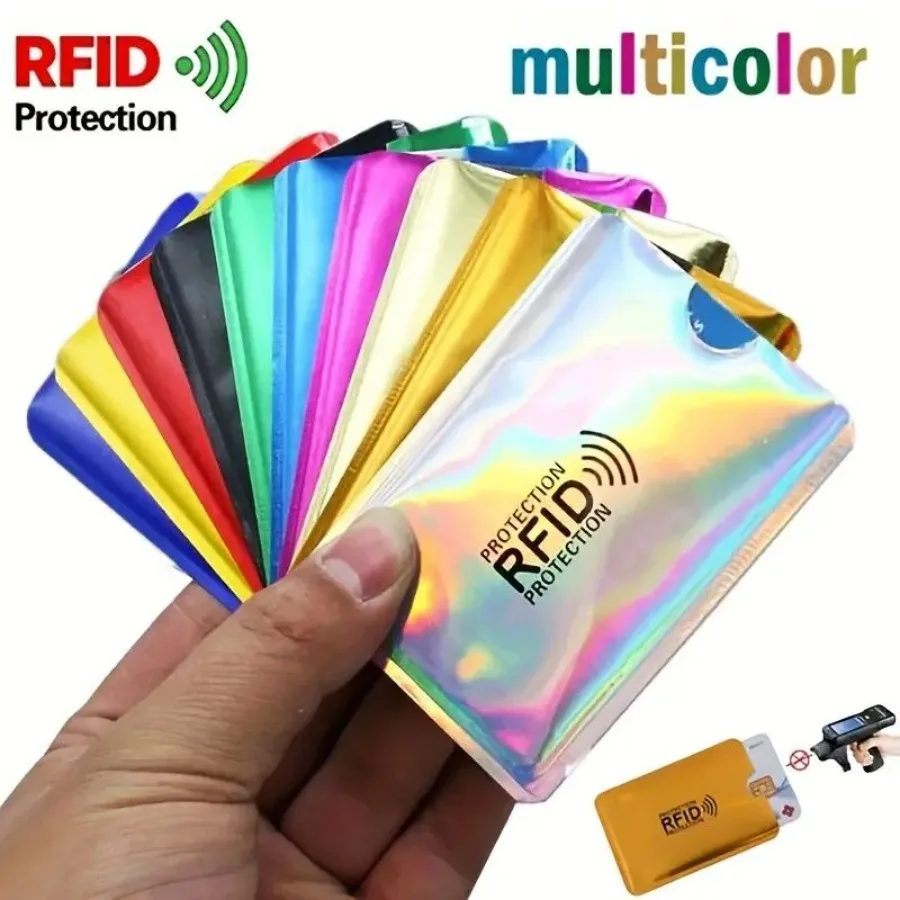 

24pcs RFID Blocking Sleeves Aluminum RFID Blocking Card Holders 20pcs Credit Card Holders In 10 Colors 4pcs Passport Protectors