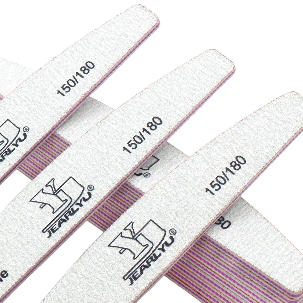 50 Uds. Limas de uñas profesionales de doble cara, herramientas de Arte de uñas de grano 150/180, papel de lija gris plátano, lima de uñas, suministros de manicura