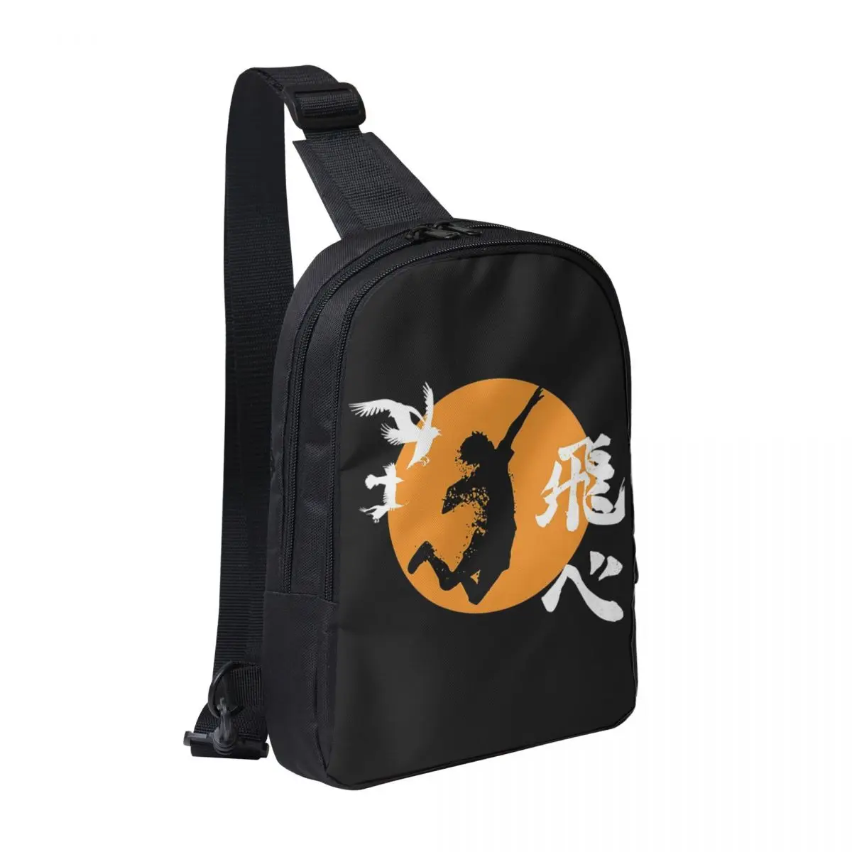 Haikyuu Karasuno Fly High Manga Anime bolso de pecho hombres Sling bandolera mochila bolsa de pecho viaje senderismo mochila bolso de hombro