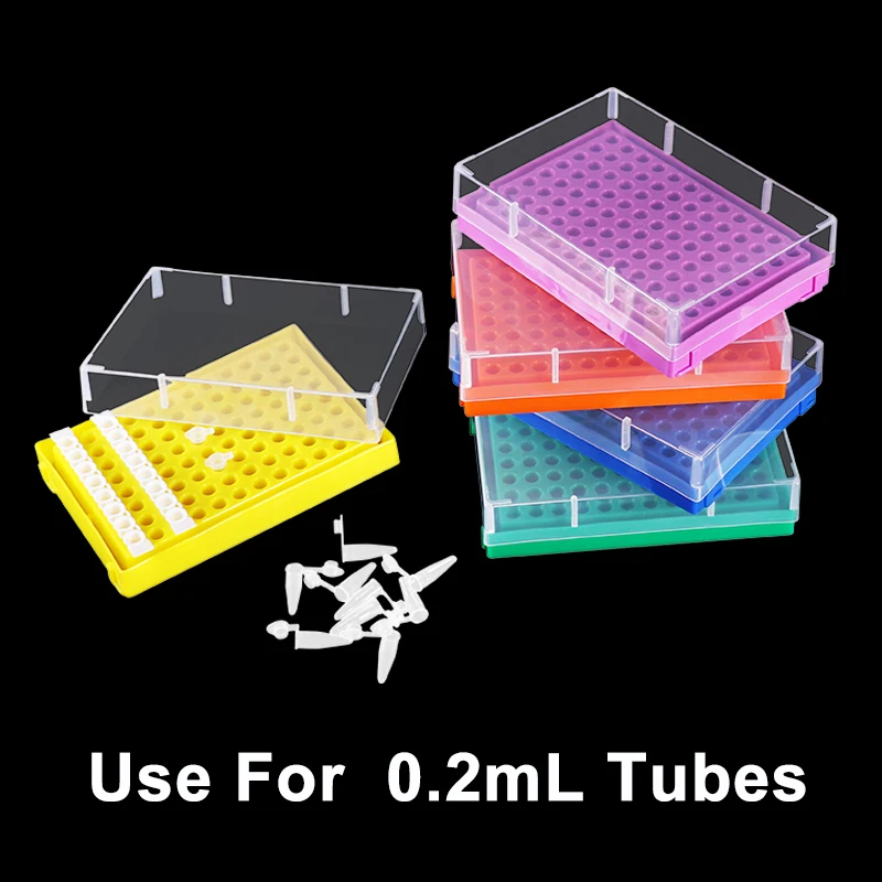 

96-Holes PCR Tube Rack 0.2ml Centrifuge Tube Box With Transparent Lid , 3pcs