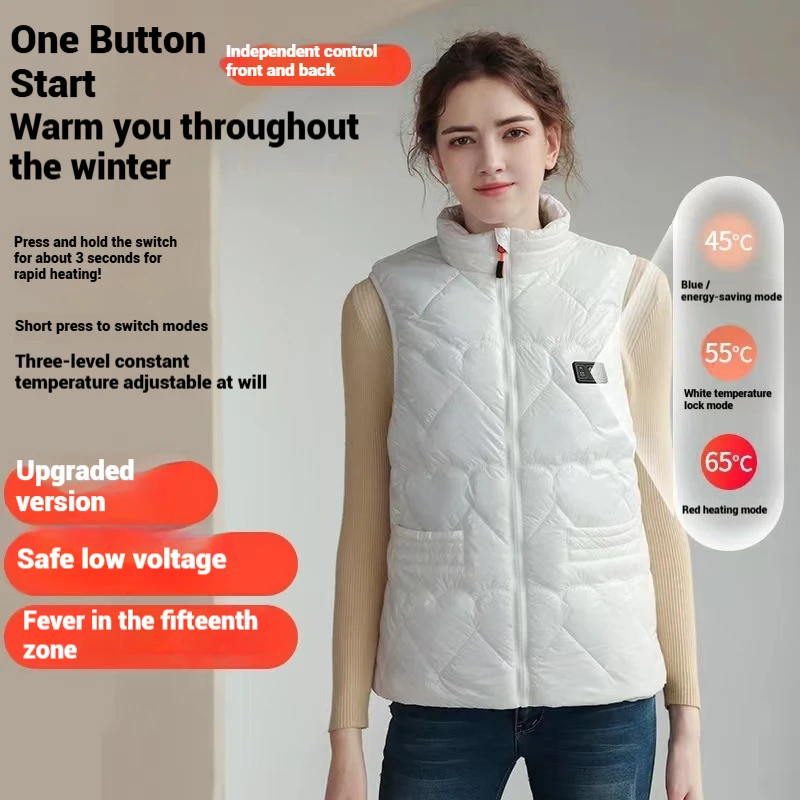 Mens Womens Graphene Heating Vest Intelligent Heating Suit Couple Outdoor Thermal Wear Electric Warm