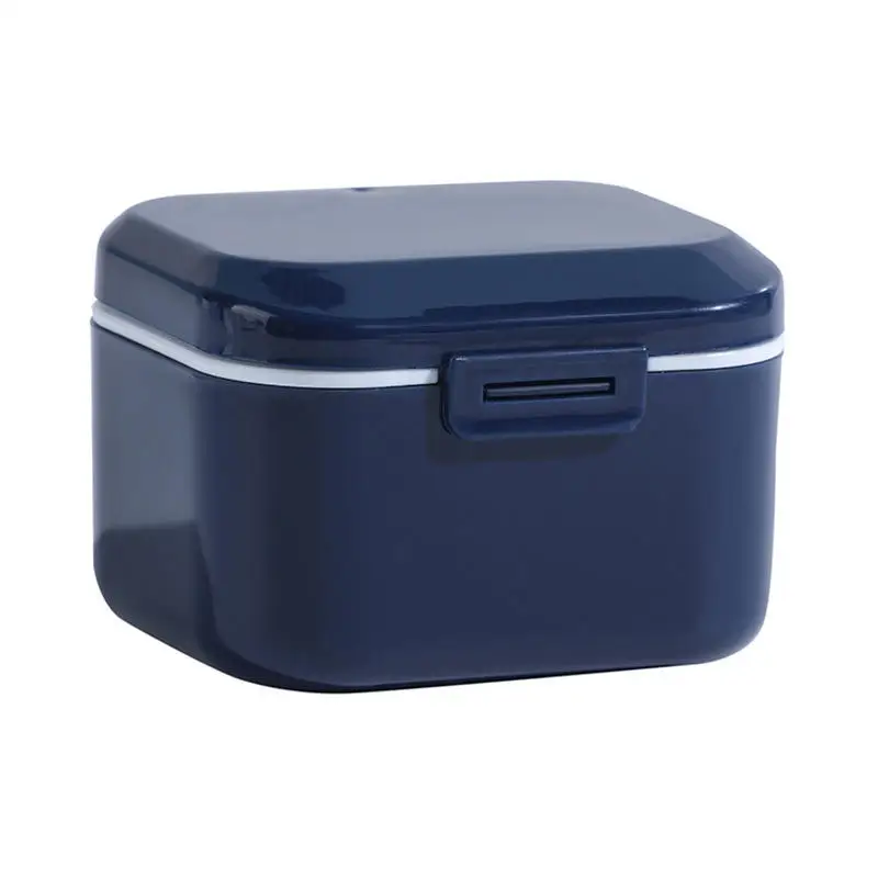 Portable Mouth Guard Box Oral Cleaning False Teeth Denture Storage Box Teeth Aligner Double Layer Braces Box