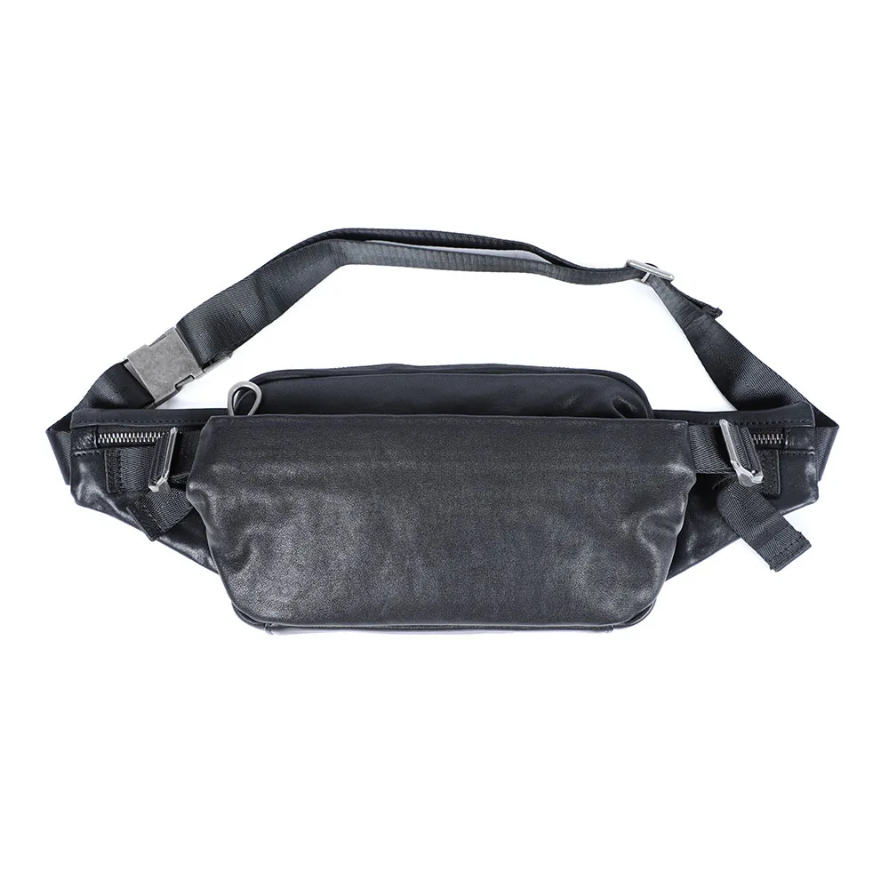 S.WORKER Premium Echtleder Herren-Brusttasche Modische Vollnarbenleder-Umhängetasche für Männer Schultertasche Sling Bag – Detail 8