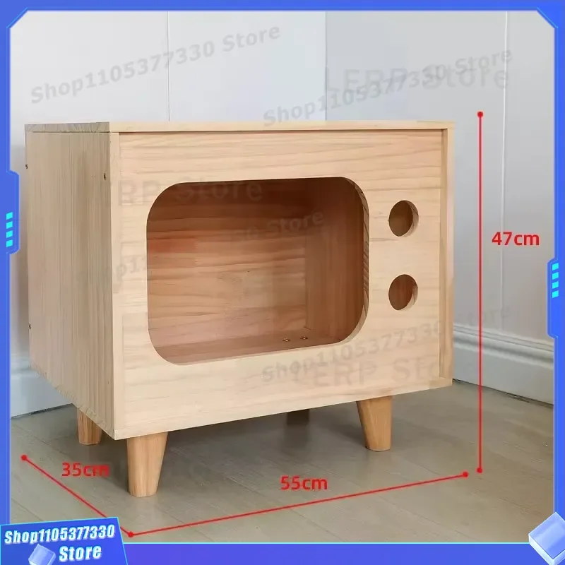 Modern Handmade Pet House Indoor Dog Cat Furniture Custom Small Animal Carrier Cabinet Cage for Puppy Kitten Home Decor