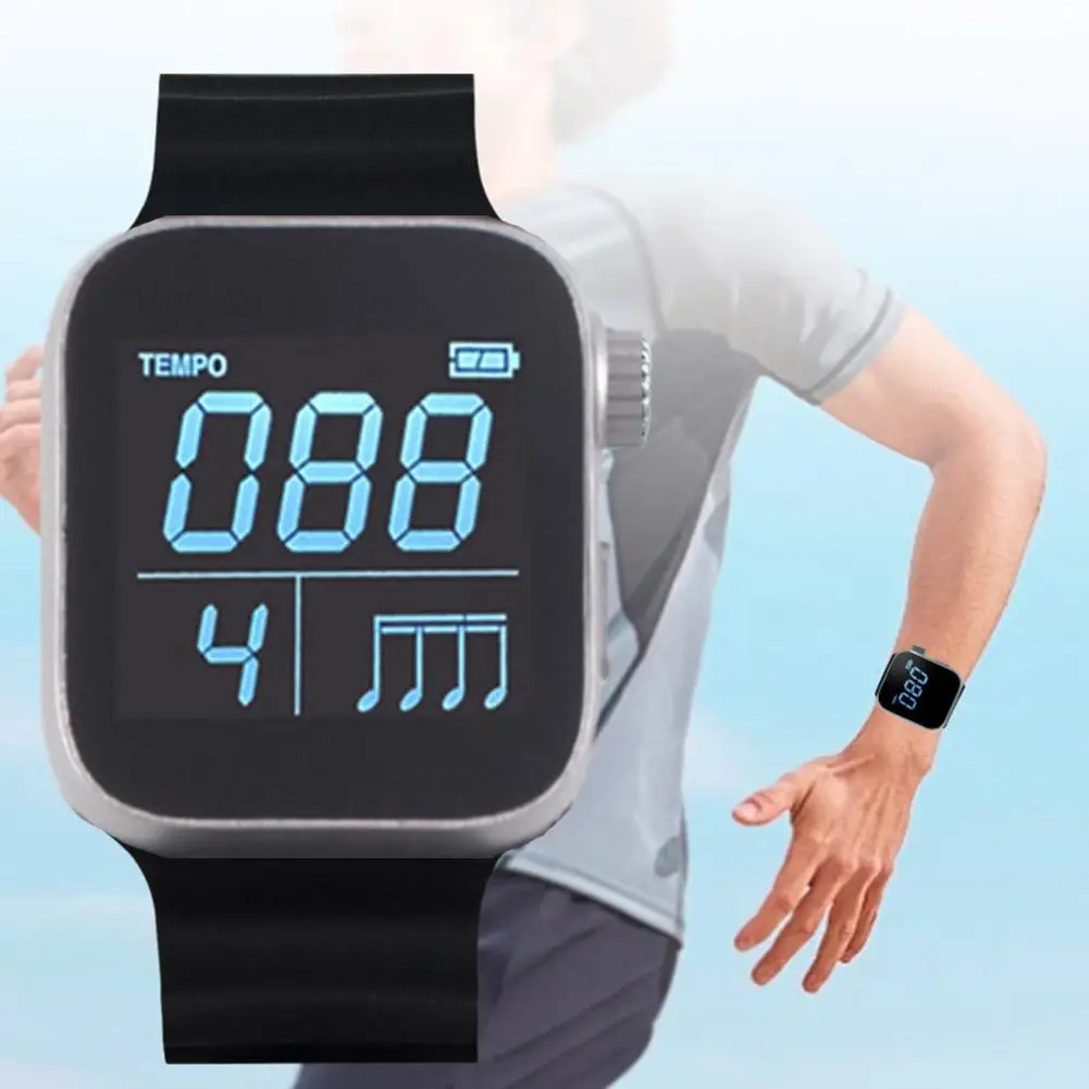 Metrónomo portátil, metrónomo vibratorio, instrumentos musicales multifunción, metrónomo con correa ajustable, reloj metrónomo para deportes