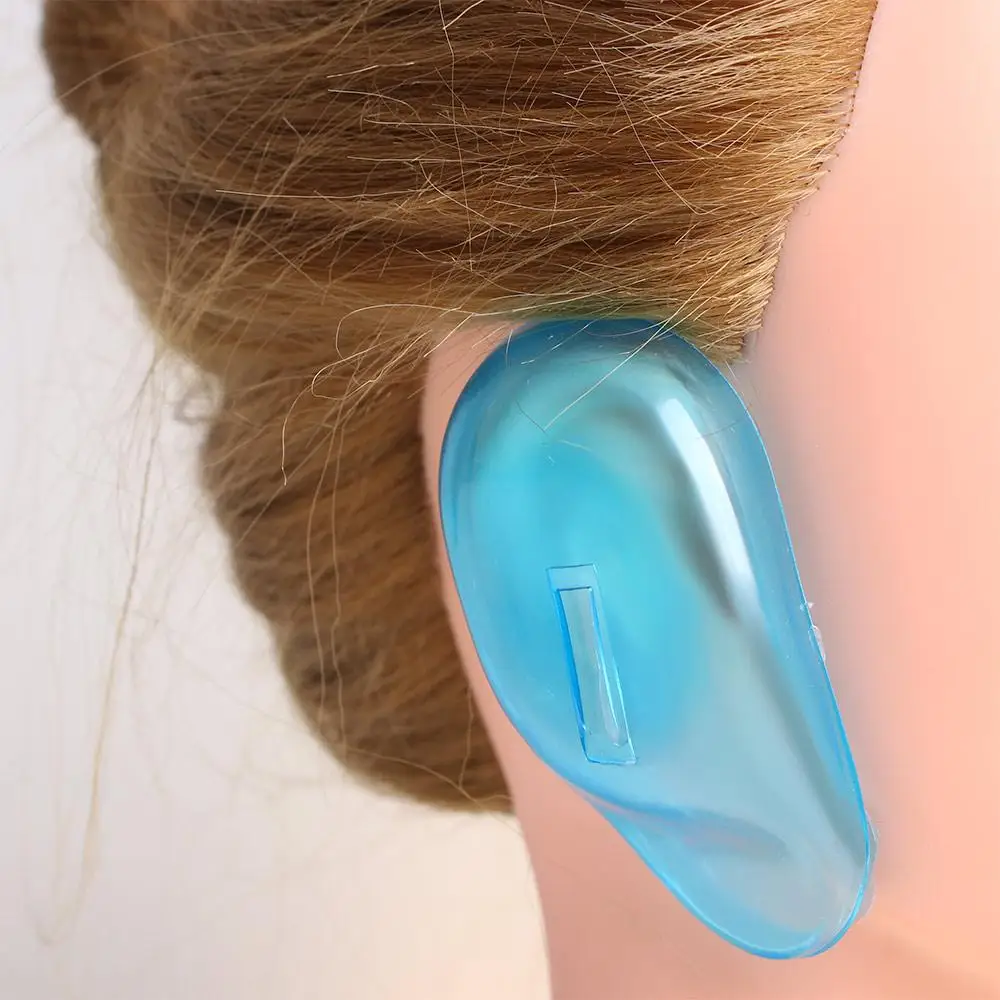 Hot New Barber Clear Silicone Blue Color Protect Hair Dye Shield Salon Accessories Noise Protector Ear Cover