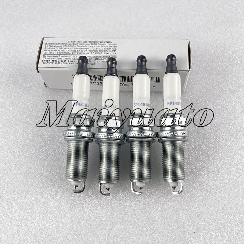 68148183AC SP148183AC New Genuine 4PCS Engine Spark Plugs For Jeep Cherokee Renegade 2.0L, 2.4L Dodge Dart