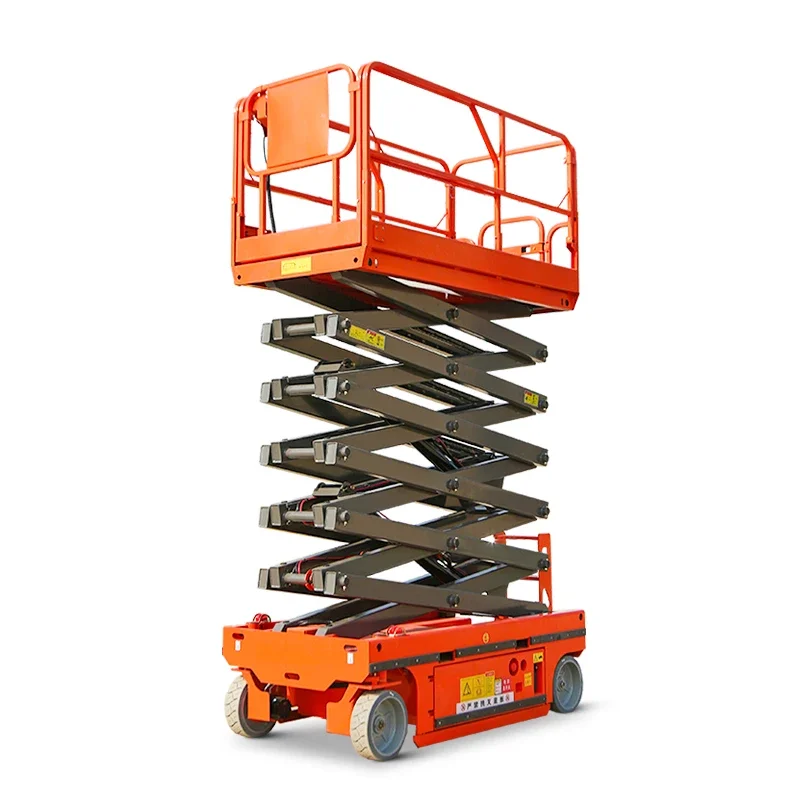 China Mini Man Selfpropelled Fully Automatic Lift Double Platform Hydraulic Electric Aerial Work Ladder Genie Scissor Lift Table