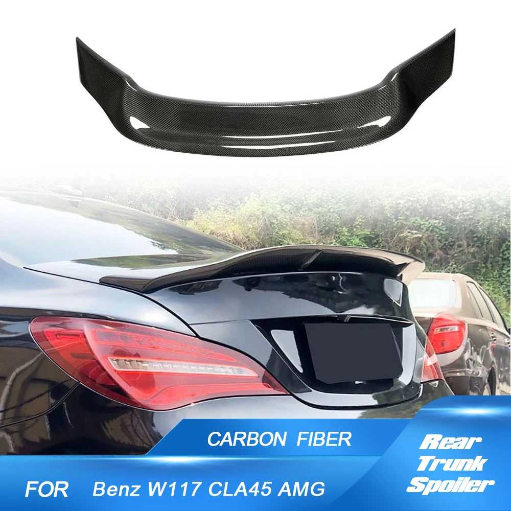 Carbon Fiber Car Trunk Spoiler for Mercedes Benz CLA Class 2013-2019 W117 C117 CLA45 AMG Sedan Rear Boot Lid Highkick Spoiler