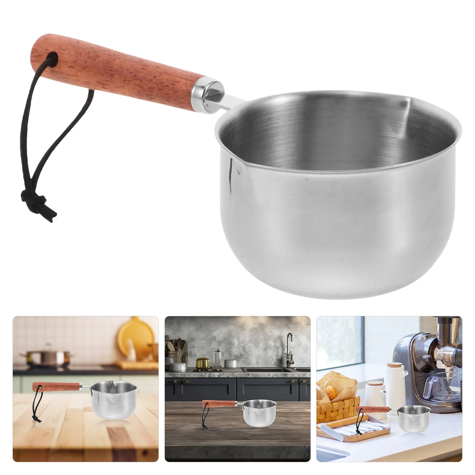 

Mini Stainless Steel Oil Pot 200Ml High Temp Resistant Milk Warmer For Camping Cooking Food Melting Butter Coffee Soup