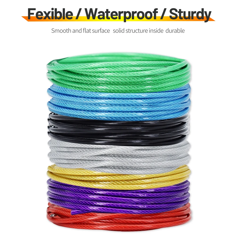 5/10/20/50/100 Meter Steel Wire Rope With PVC Coated Flexible Soft Transparent Cable Lighting Curtain Cord Ropes 1/2/3/4/5/6mm