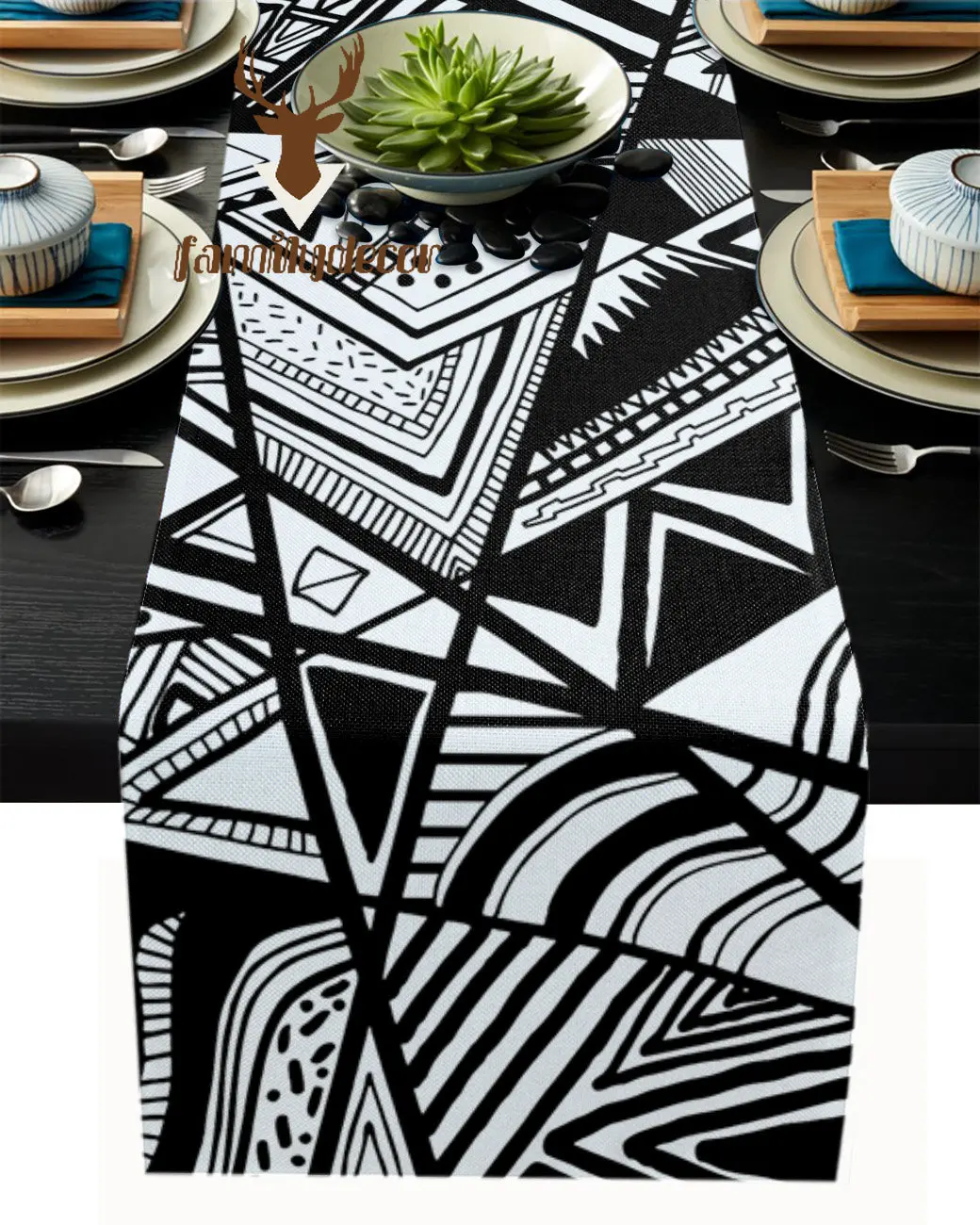 

Abstract Geometric Pattern Table Runner Wedding Table Decoration Kitchen Tablecloth Coasters Table Mat Table Runners