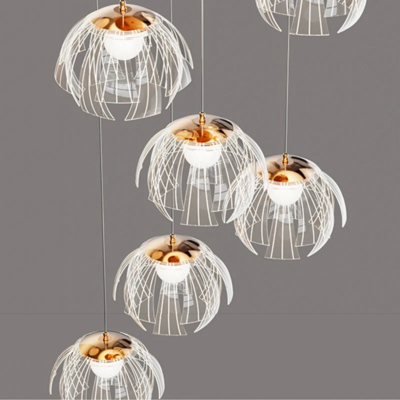 Nordic Pendant Lights for Home Decoration, Stair Chandelier, Sala de estar, Quarto e sala de jantar, Iluminação interna