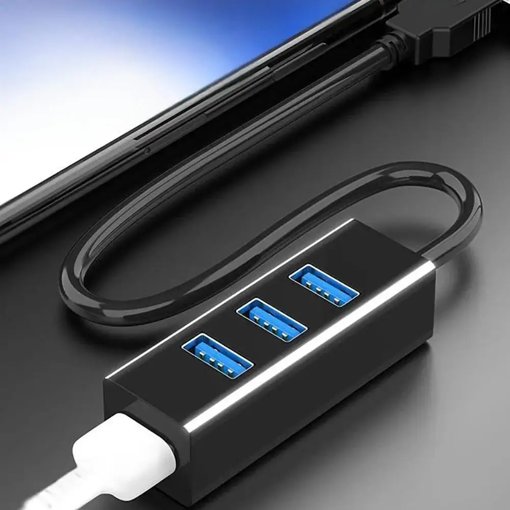 4-Port USB 2.0 Hub mit Netzteil – Hochgeschwindigkeits-Multi-USB-Splitter für PC Laptop, Plug & Play Mini tragbarer Daten-Hub