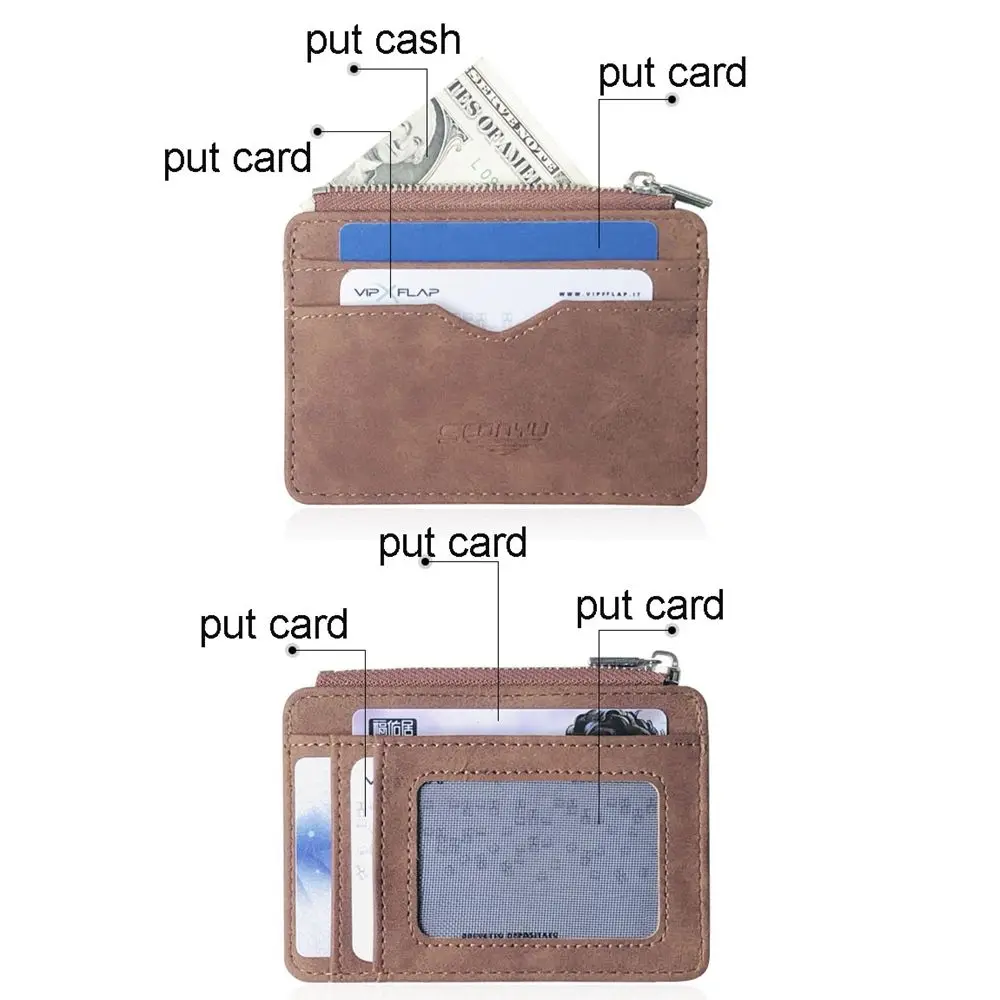 Multi-card Fashion Short Leather Gift for Dad Retro Card Holder Wallet Coin Purse Money Clip