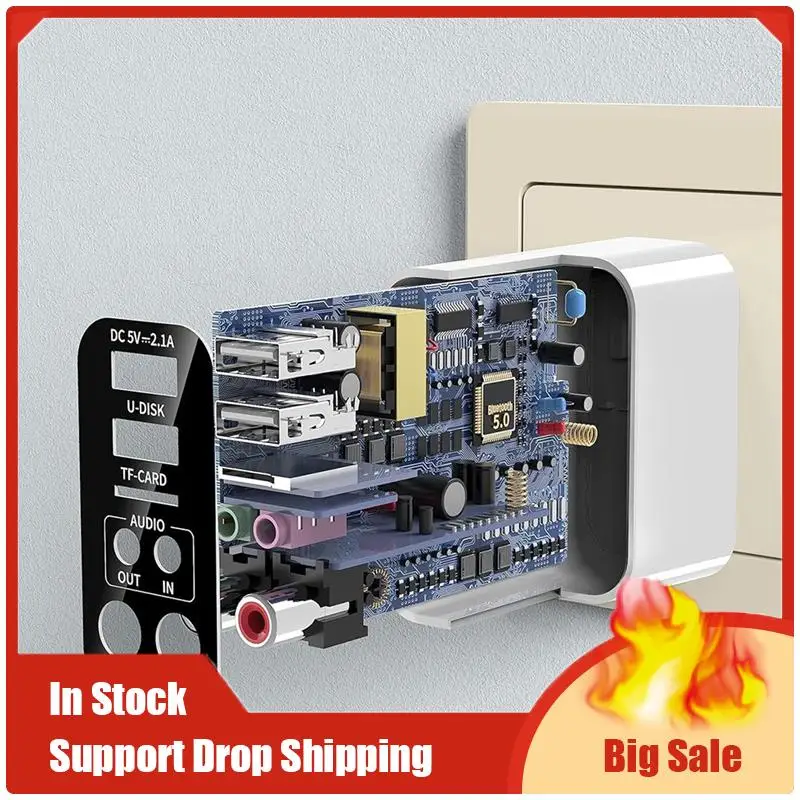 최고 상품 2-In-1 Bluetooth 송신기 수신기 벽 다기능 플라스틱 Bluetooth 오디오 어댑터(원격 미국 플러그 포함)