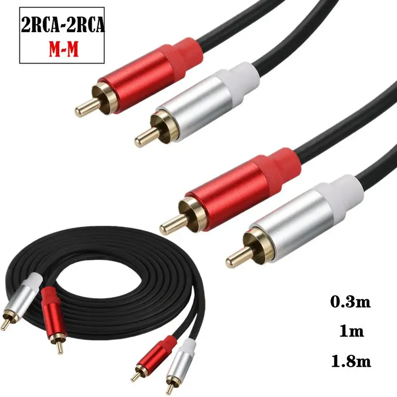 2RCA Male To Male Stereo Pure Copper Double Lotus Speaker Amplifier Amplifier Audio TV Audio Connection Cable