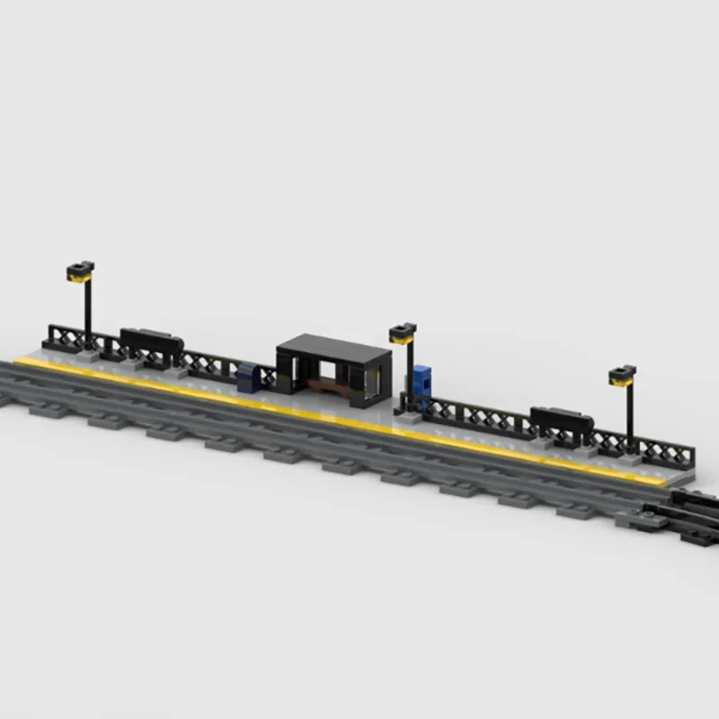 Railway Train Series Moc Building Bricks Train Station Loop Of Track Model Technology Modular Blocks Construstion  Assembly Toys