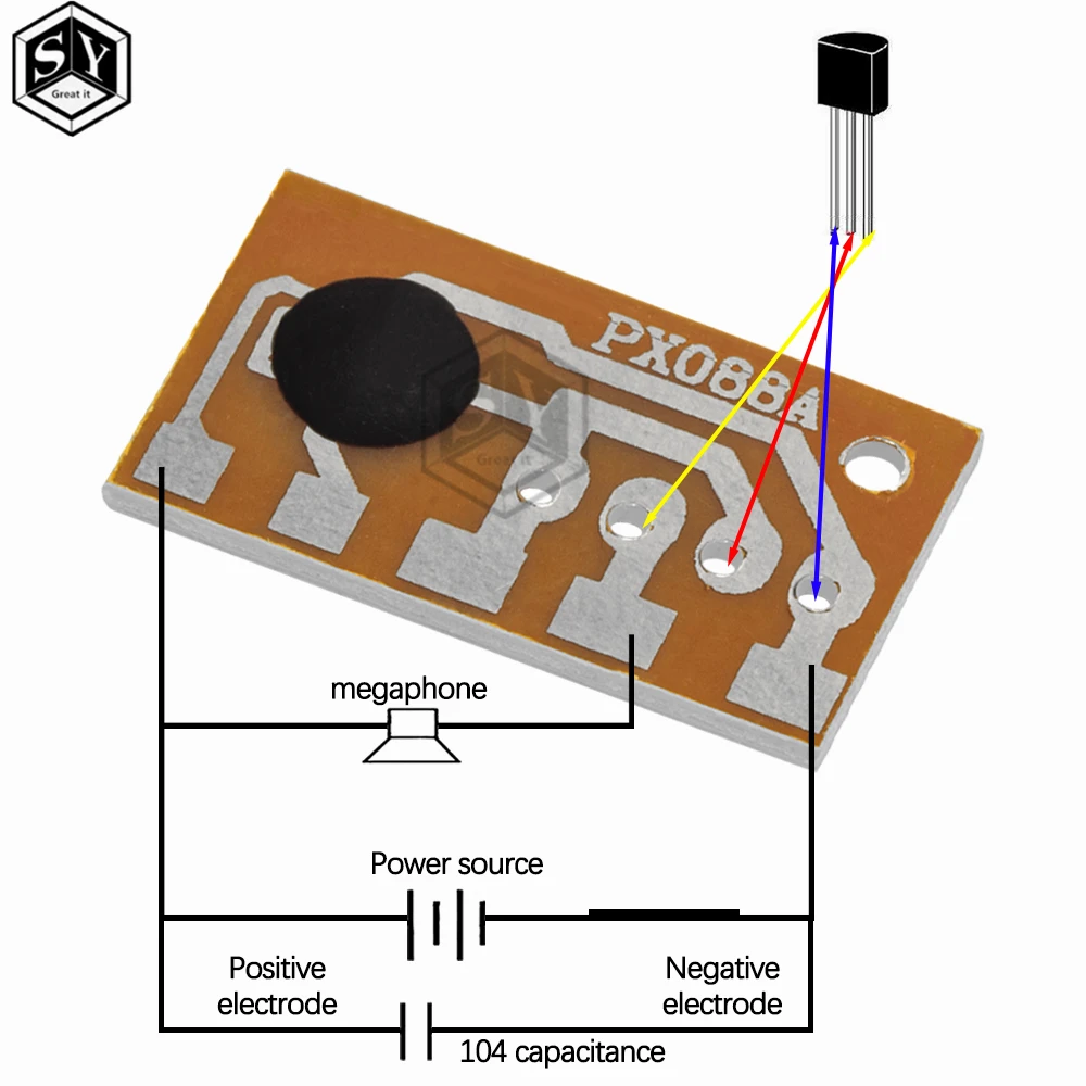 Linger Ring Dingdang IC Powered up to Play Christmas Music Chip HS088 Music Circuit Board E