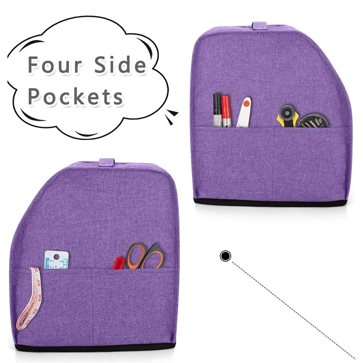 جديد! حقيبة حمل ماكينة الخياطة المحمولة مع مقابض جيوب تناسب معظم الآلات المثالية للسفر والتخزين أ #3