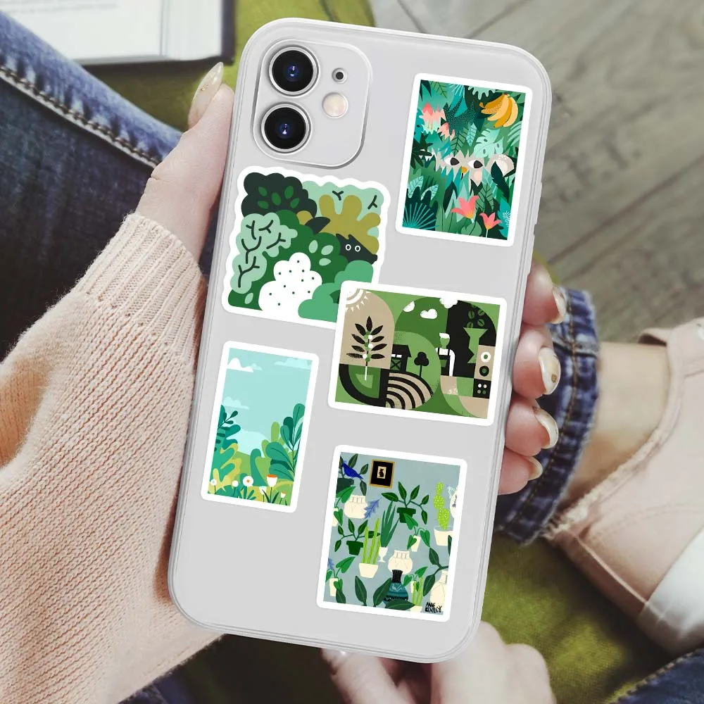 الربيع الصيف الأخضر نمط ملصقات DIY اللعب هدية الزخرفية صائق لسجل القصاصات مجلة مذكرات الهاتف المحمول الأمتعة للماء