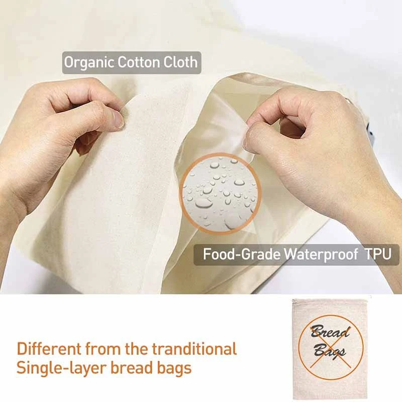 Bread Bags,Reusable Bread Bag For Homemade Bread, Organic Cotton Linen Bread Bags, Gift For Bread Maker