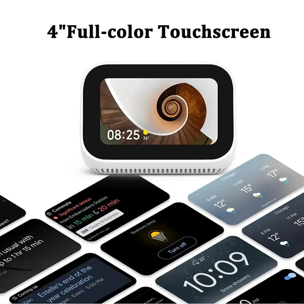Xiaomi Mi Smart jam AI versi Global, pengeras suara layar sentuh Bluetooth 5.0 jam Alarm koneksi WiFi Ok Google Control
