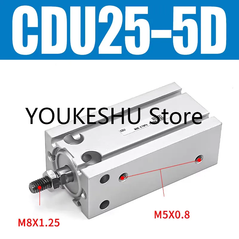 Brand New Original Free-Mount Mini Pneumatic Cylinder CDU25-5D