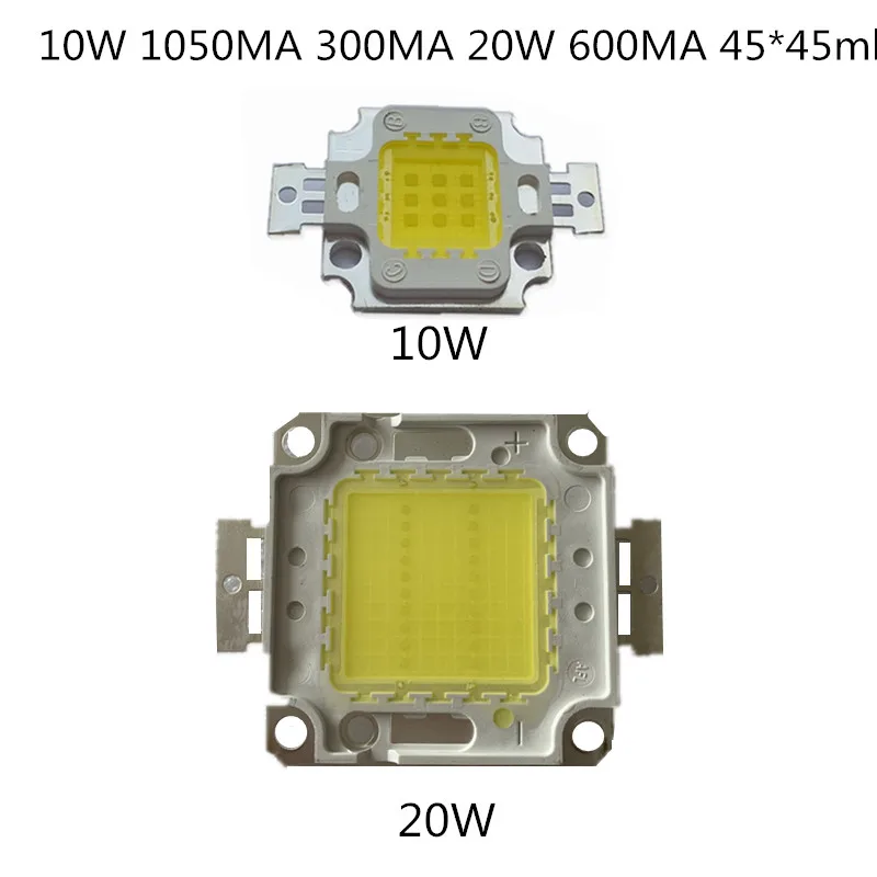 LED Integrated High Power 10W 300MA 1050MA 20W 600MA 45*45Mli 9-12V 30V Big Chips Good Use 3 Years Flood Light Beads Lamp Chip