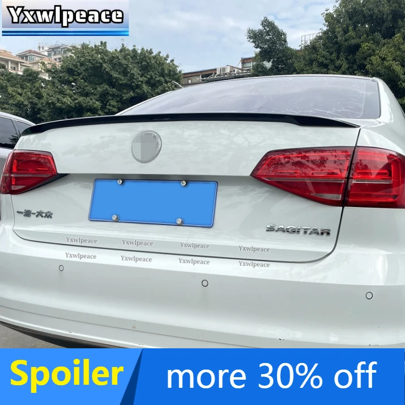 

ABS Gloss Black/ Carbon Fiber Look Rear Trunk Lip Spoiler Body Kit Accessories For VW Volkswagen Jetta 2012 - 2018