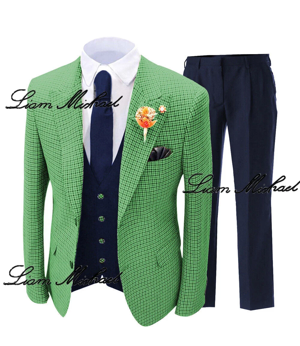 3 Pieces Wedding Suits For Men Business Formal Dress Suits Office Work Prom Wear Groom’s Tuxedo