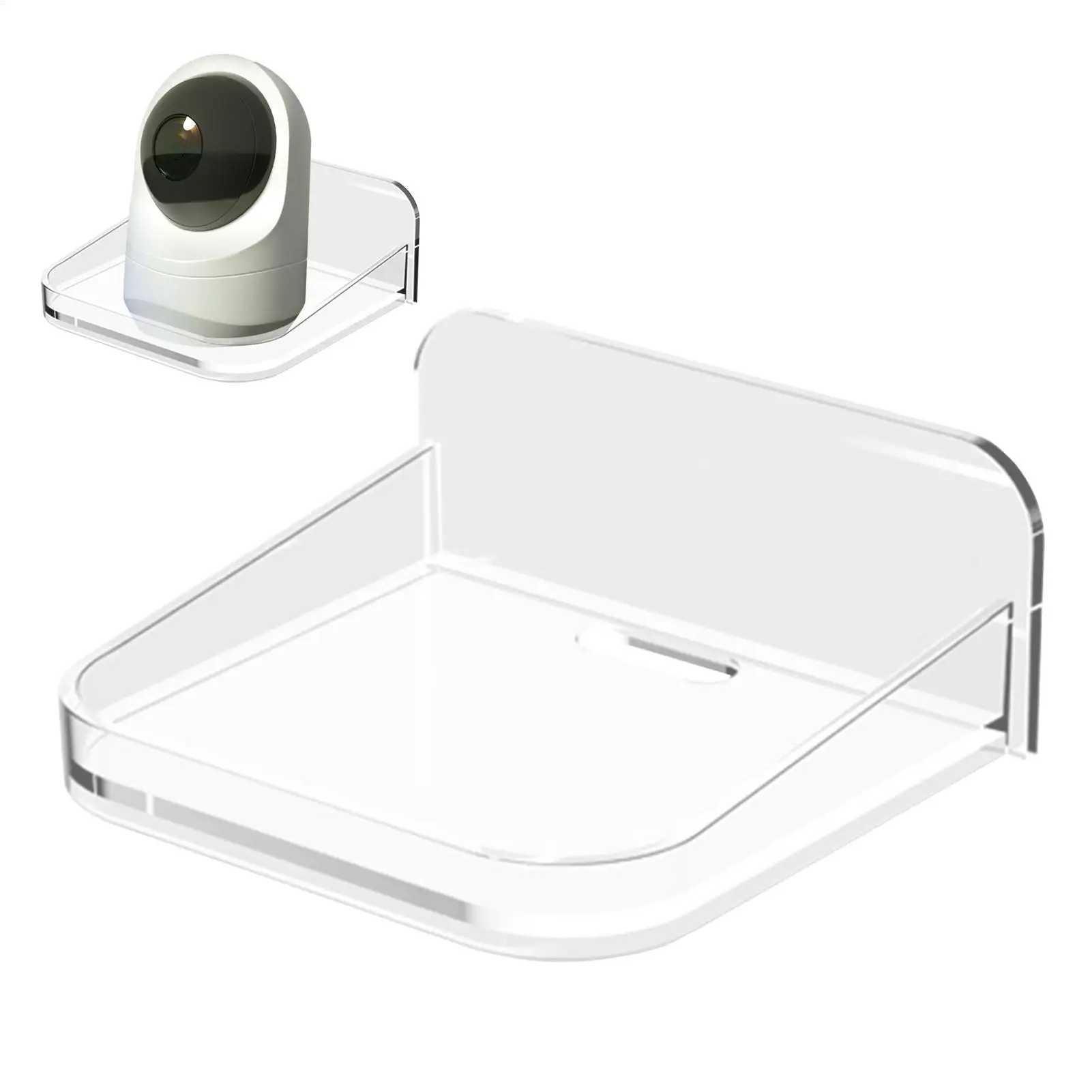 Small Shelf Wall Mount Tiny Wall Shelf Security Camera Bracket Holder Floating Display for Window Apartment Renter Bedroom Dorm