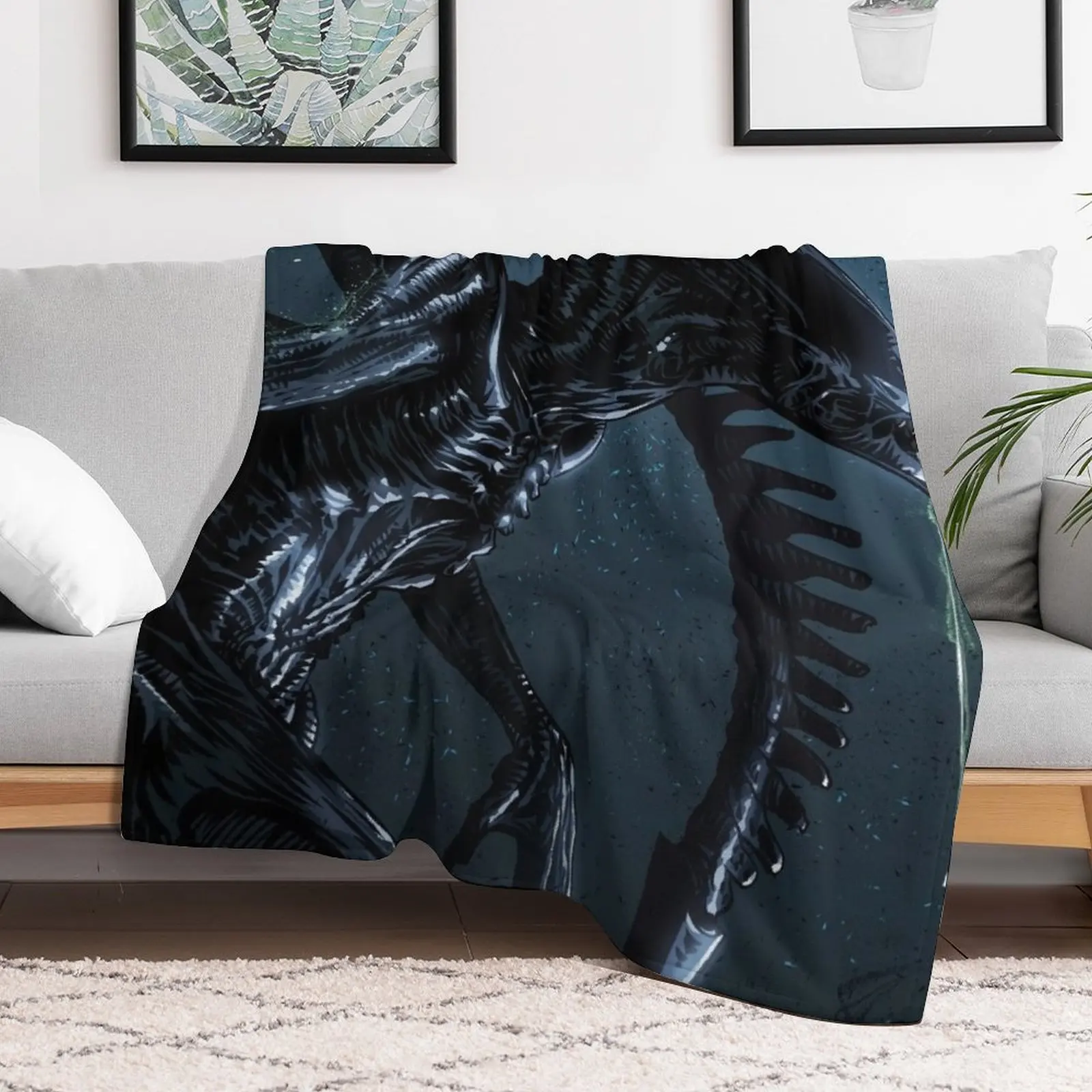 Xenomorph Alien Throw Blanket Plaid Bed linens Bed covers Thin Blankets