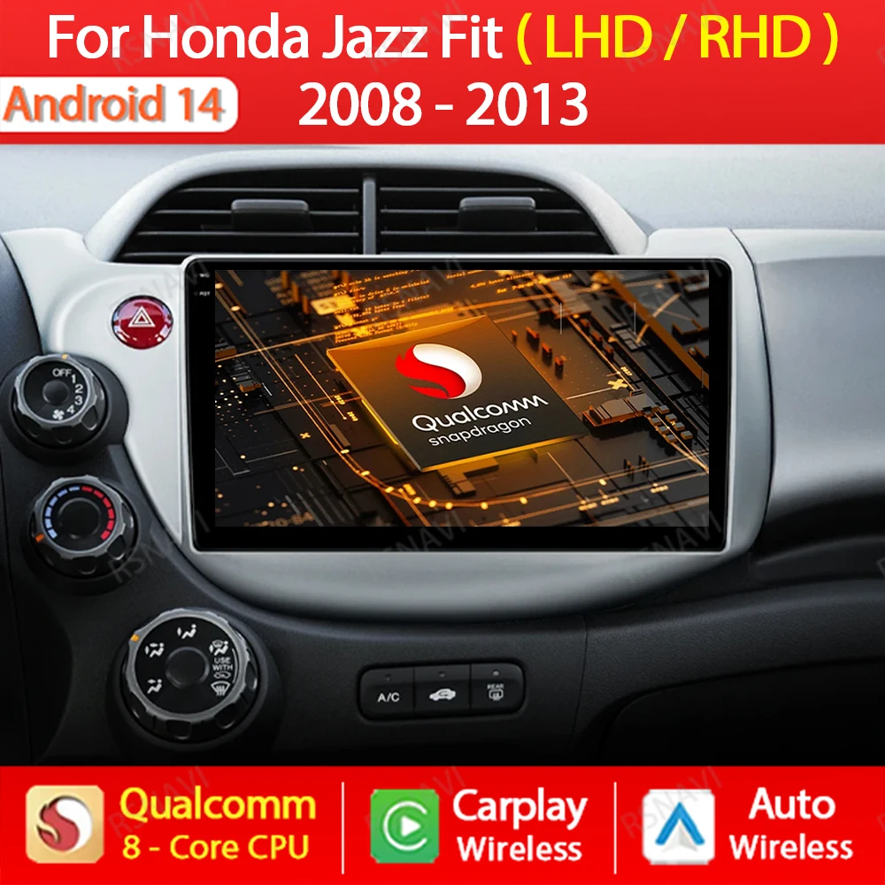 

Android 14 Car Radio For HONDA FIT JAZZ 2007 - 2013 Head Unit Multimedia Stereo Video Player Wireless Carplay Auto 4G WIFI QLED