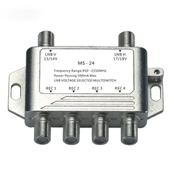 Multiinterruptor LNB de voltaje 2x4, conexión de señales de TV por satélite, 2 entradas y 4 salidas, simultáneamente