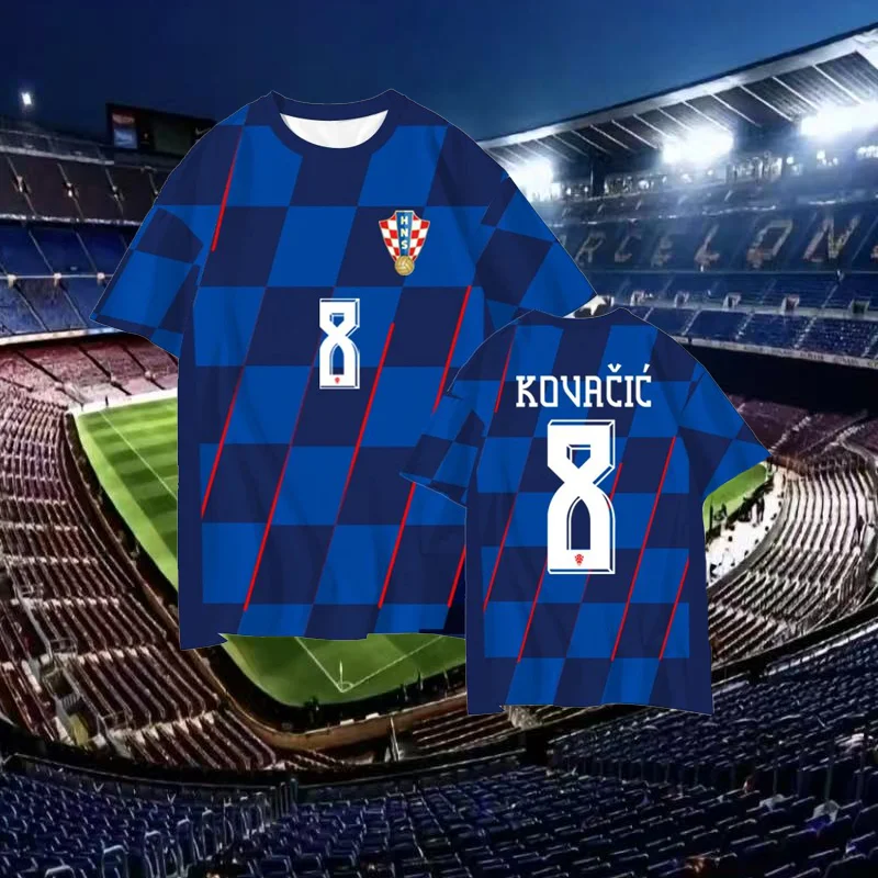 

Мужская уличная одежда для Croatia Football, быстросохнущие дышащие футболки для пар с 3D принтом для семейного образа, мужская/женская футболка с коротким рукавом