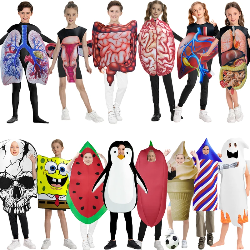 

Хэллоуин Детское выступление для родителей и детей Забавный костюм Арбуз ат Соус Шесть-один Сценическое представление Ice Cr